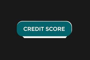 Nouveau crédit score, site Internet, Cliquez sur bouton, niveau, signe, discours, bulle bannière, vecteur