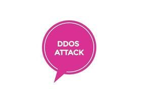 Nouveau ddos attaque, site Internet, Cliquez sur bouton, niveau, signe, discours, bulle bannière, vecteur