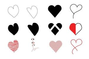 vecteur collection de illustré cœur, l'amour Icônes eps gratuit utilisation autre site