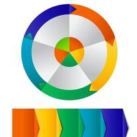 concept de bannières circulaires colorées avec des flèches vecteur