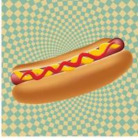 illustration vectorielle de hot-dog réaliste vecteur