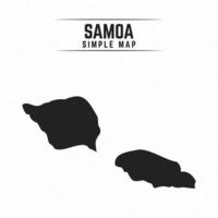Carte noire simple de Samoa isolé sur fond blanc vecteur