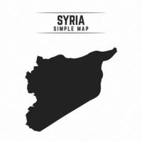Carte noire simple de la Syrie isolé sur fond blanc vecteur