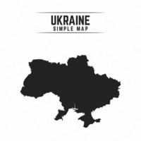 Carte noire simple de l'Ukraine isolé sur fond blanc vecteur