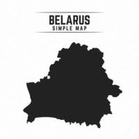 Carte noire simple de la Biélorussie isolé sur fond blanc vecteur