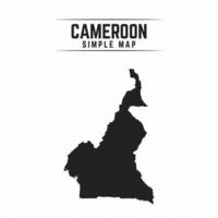 Carte noire simple du Cameroun isolé sur fond blanc vecteur