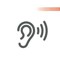 Humain oreille et écoute ligne icône. entendre et audition vecteur. vecteur