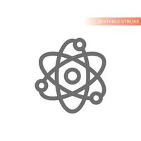 atome ou molécule ligne vecteur icône. science et astronomie symbole.