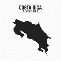 Carte noire simple du Costa Rica isolé sur fond blanc vecteur