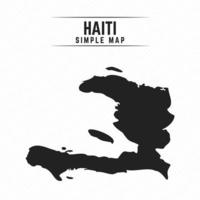 Carte noire simple d'Haïti isolé sur fond blanc vecteur