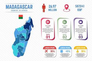 modèle d'infographie de carte de madagascar coloré vecteur