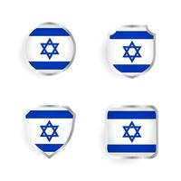 collection d'insignes et d'étiquettes de pays d'israël vecteur