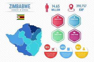 modèle d'infographie de carte colorée du zimbabwe vecteur