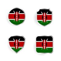collection d'insignes et d'étiquettes du pays du kenya vecteur