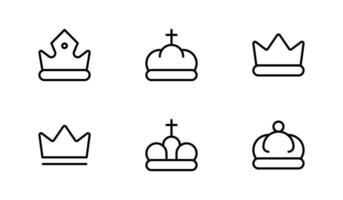 couronne icône ensemble. VIP adhésion icône. couronne signe collection. vecteur icône conception avec modifiable accident vasculaire cérébral. doubler, solide, plat doubler, et adapté pour la toile page, mobile application, interface utilisateur, ux conception.