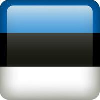 Estonie drapeau bouton. carré emblème de Estonie. vecteur estonien drapeau, symbole. couleurs et proportion correctement.