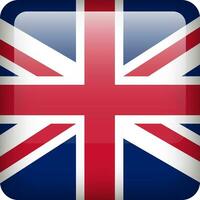 uni Royaume drapeau bouton. carré emblème de Royaume-Uni. vecteur Britanique drapeau, symbole. couleurs et proportion correctement.