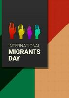 international les migrants journée. abstrait concept conception modèle pour bannière, arrière-plan, affiche vecteur