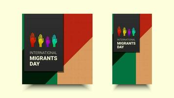 international les migrants journée. abstrait concept conception modèle pour bannière, arrière-plan, affiche vecteur