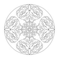 Noël mandala. coloration page. bougies, cœurs et étoiles. vecteur