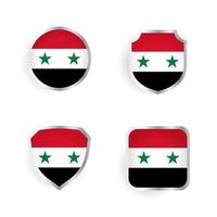 collection d'insignes et d'étiquettes de pays de syrie vecteur