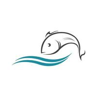 modèle de logo de poisson vecteur