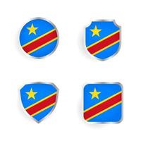 collection d'insignes et d'étiquettes de pays de la république du congo vecteur