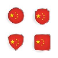 collection d'insignes et d'étiquettes de pays de chine vecteur