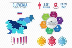 modèle d'infographie de carte colorée de la slovénie vecteur