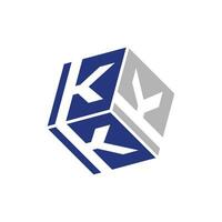 tripler lettre k alphabet cube logo. entreprise, identité, entreprise, marque, l'image de marque, logotype nettoyer moderne et élégant style vecteur