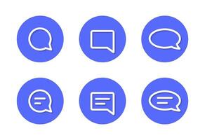 commentaire, message, bavarder icône vecteur dans bleu cercle