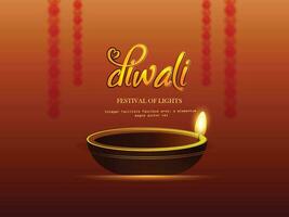 Indien Festival content diwali avec diwali accessoires, vacances arrière-plan, diwali fête salutation carte, vecteur illustration conception.