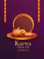 Karwa chauth est une Festival célèbre par hindou femmes vecteur