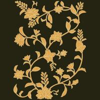 une marron et Jaune floral conception sur une noir Contexte vecteur