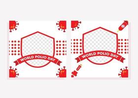 modèle de publication sur les médias sociaux pour la journée mondiale de la polio. vecteur