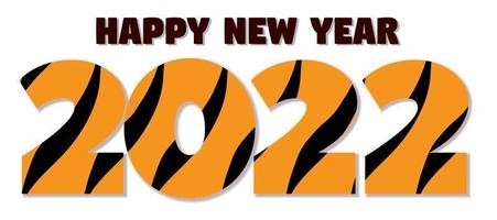 chiffres 2022 en rayures oranges et noires tigre nouvel an chinois