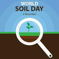 illustration vecteur graphique de une plante croissance dans le sol vu avec une grossissant verre, parfait pour international jour, monde sol jour, célébrer, salutation carte, etc.