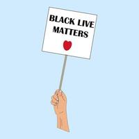 main tenant une affiche avec des slogans contre le racisme, illustration vectorielle vecteur