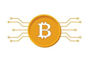 crypto devise icône, d'or bitcoin vecteur logo, numérique Paiement symbole