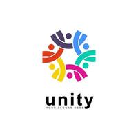 abstrait logo unité et unité de social personnes. social équipe logo icône. social diversité, équipe travail. vecteur