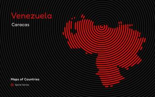 Créatif carte de Venezuela. politique carte. caracas. capital. monde des pays vecteur Plans série. spirale Latin Amérique empreinte digitale séries