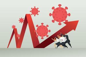 groupe d'entreprises contre la crise du coronavirus covid-19 vecteur