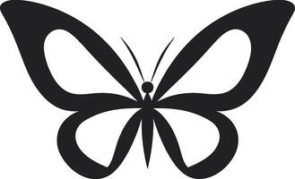noir élégance dans mouvement papillon emblème ouvré beauté noir vecteur papillon logo