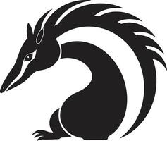 noir vecteur fourmilier logo excellence dans simplicité noir fourmilier vecteur emblème iconique logo conception