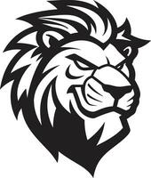 gracieux rugir le noir Lion icône dans vecteur bondir dominance une Lion logo conception