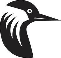 noir Pivert oiseau logo conception mascotte Pivert oiseau logo conception noir mascotte vecteur