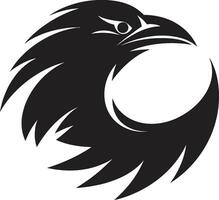 géométrique noir corbeau logo gracieux corbeau vecteur conception