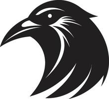 gracieux corbeau iconique marque corbeau silhouette géométrique insigne vecteur