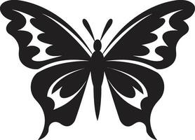 noir papillon icône une moderne beauté sculpté complexité noir papillon symbole vecteur