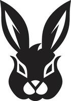 noir lapin monochrome logo prime lapin badge conception vecteur